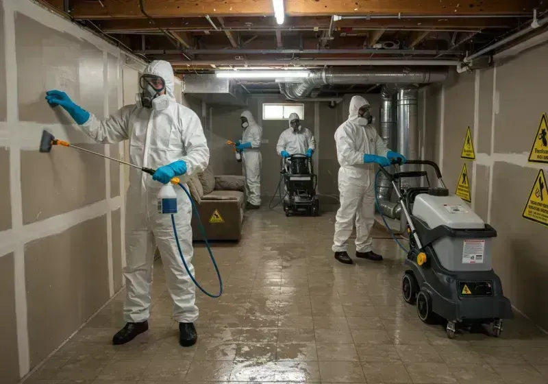 Basement Moisture Removal and Structural Drying process in Meadview, AZ